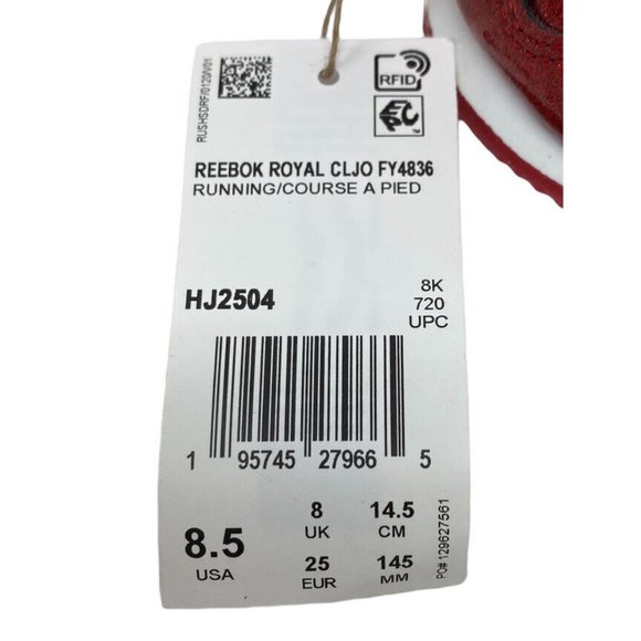 New Reebok Royal Classic Jogger 3 Toddler Red Glitter Shimmer Shoes Sz 8.5 NWOB - Picture 8 of 10